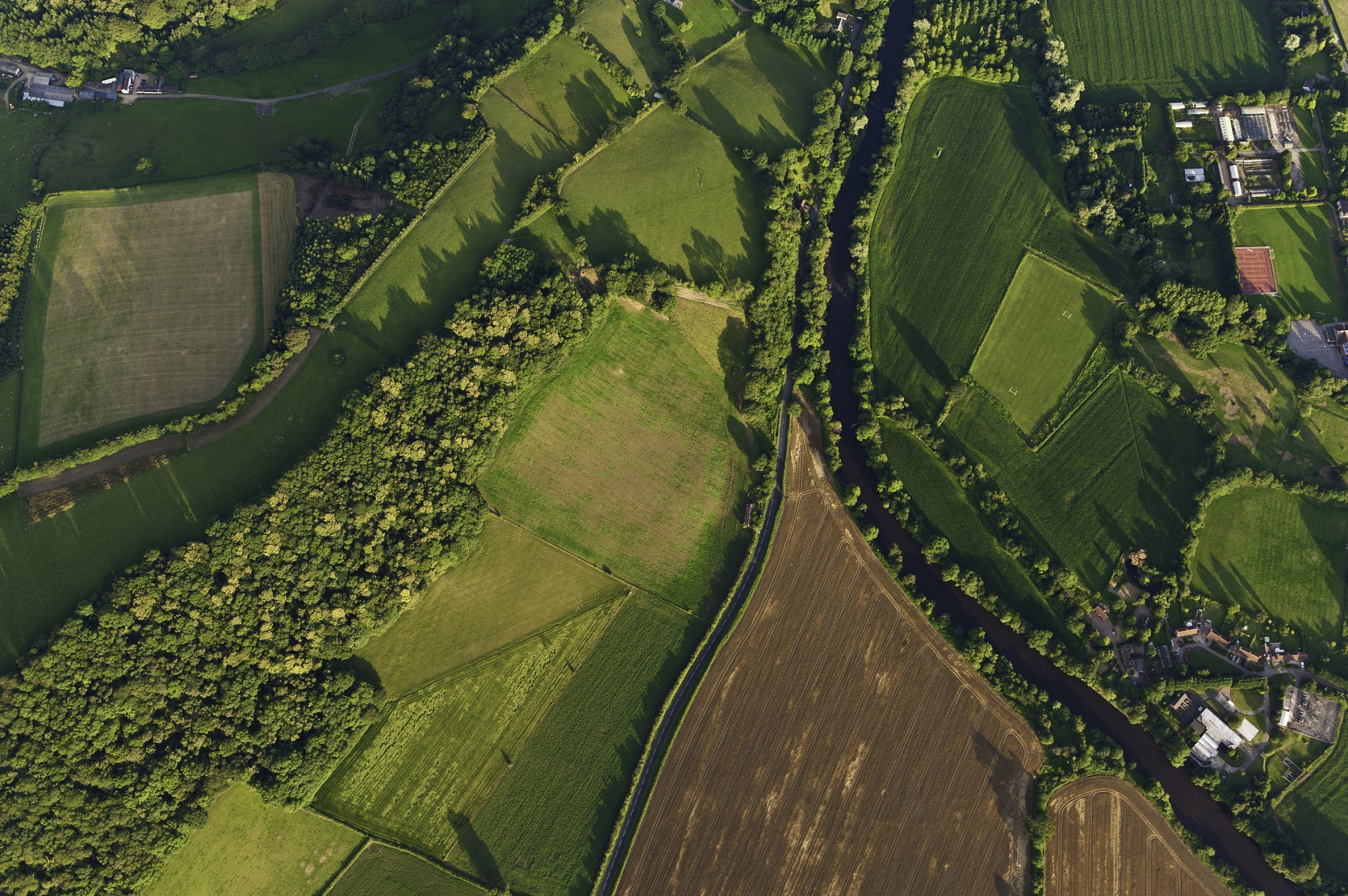 aerial view of rural land