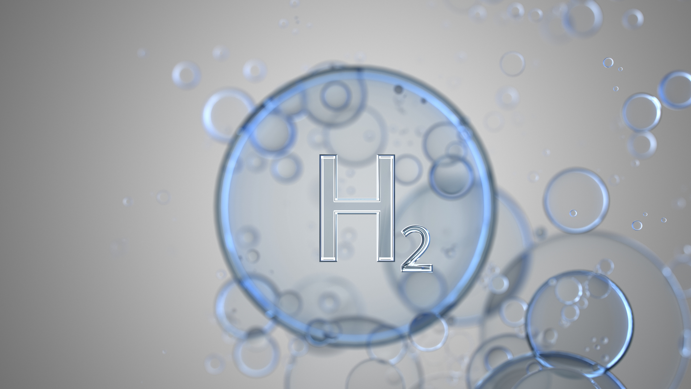 stylized image of an H2 molecule