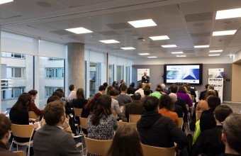 Professor Philip Nolan addresses the assembled researchers 