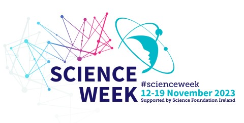 A moving science week logo displayed above the dates of the 13 - 20 of November 