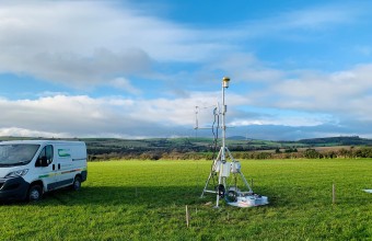 VistaMilk Cabron Harvesting-Soils in field with van also in the image