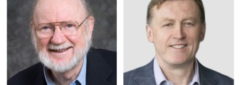Headshot images of Prof William C Campbell and Mr Vincent T Roche