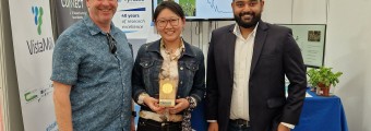 A picture of Professor Alan O’Riordan, Dr Han Shao, and Tarun Narayan, the team that have developed the soil sensor.