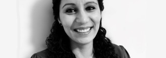 A picture of women smiling in black and white