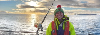 Grace McNicholas pictured on a fishing vessel. 