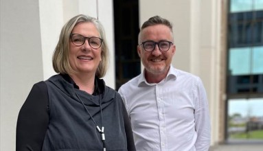 Pictured l-r: Julie Connelly, CEO of ai mapit and Declan McKibben, Executive Director of the ADAPT SFI Research Centre at Trinity College Dublin.