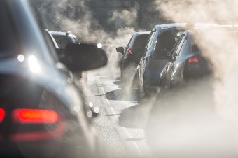 Picture of cars with toxic smoke coming out of them